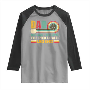 Pickleball Dad Raglan Shirt The Man The Myth The Legend Retro TS09 Sport Gray Black Print Your Wear