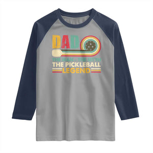 Pickleball Dad Raglan Shirt The Man The Myth The Legend Retro TS09 Sport Gray Navy Print Your Wear