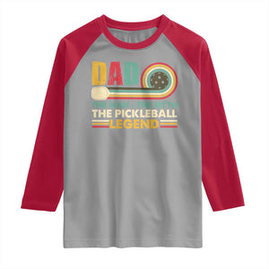 Pickleball Dad Raglan Shirt The Man The Myth The Legend Retro TS09 Sport Gray Red Print Your Wear