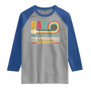 Pickleball Dad Raglan Shirt The Man The Myth The Legend Retro TS09 Sport Gray Royal Print Your Wear
