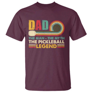 Pickleball Dad T Shirt The Man The Myth The Legend Retro TS09 Maroon Print Your Wear
