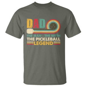 Pickleball Dad T Shirt The Man The Myth The Legend Retro TS09 Military Green Print Your Wear