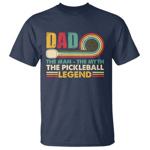 Pickleball Dad T Shirt The Man The Myth The Legend Retro TS09 Navy Print Your Wear
