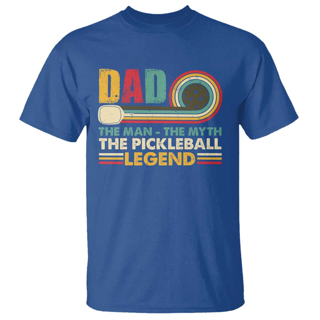 Pickleball Dad T Shirt The Man The Myth The Legend Retro TS09 Royal Blue Print Your Wear