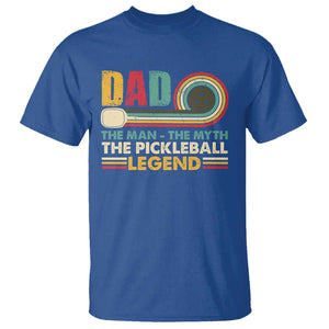 Pickleball Dad T Shirt The Man The Myth The Legend Retro TS09 Royal Blue Print Your Wear