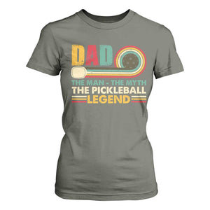 Pickleball Dad T Shirt For Women The Man The Myth The Legend Retro TS09 Military Green Print Your Wear
