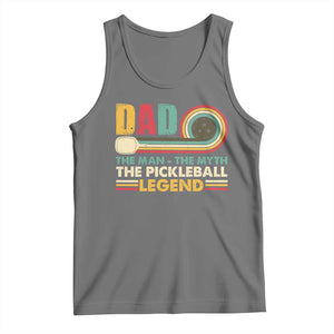 Pickleball Dad Tank Top The Man The Myth The Legend Retro TS09 Black Heather Print Your Wear