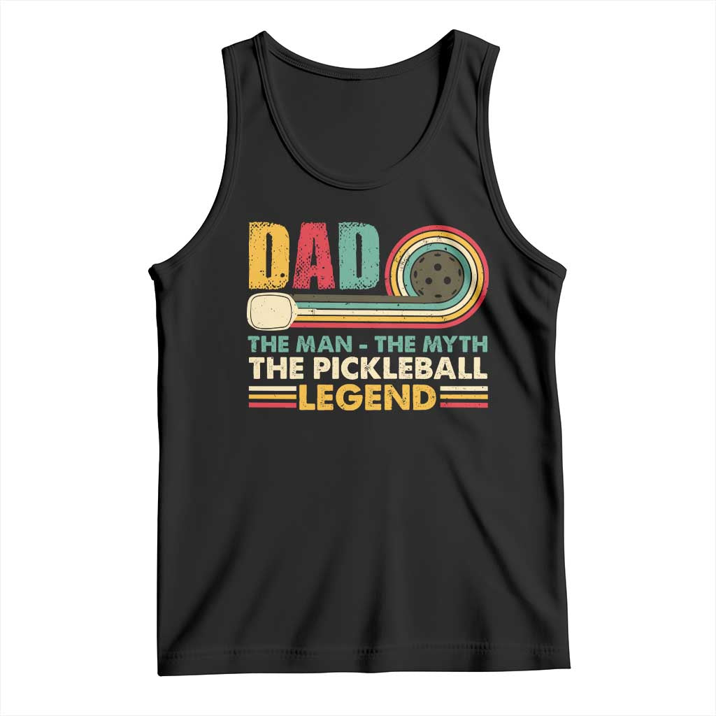 Pickleball Dad Tank Top The Man The Myth The Legend Retro TS09 Black Print Your Wear