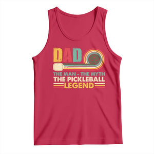 Pickleball Dad Tank Top The Man The Myth The Legend Retro TS09 Red Print Your Wear