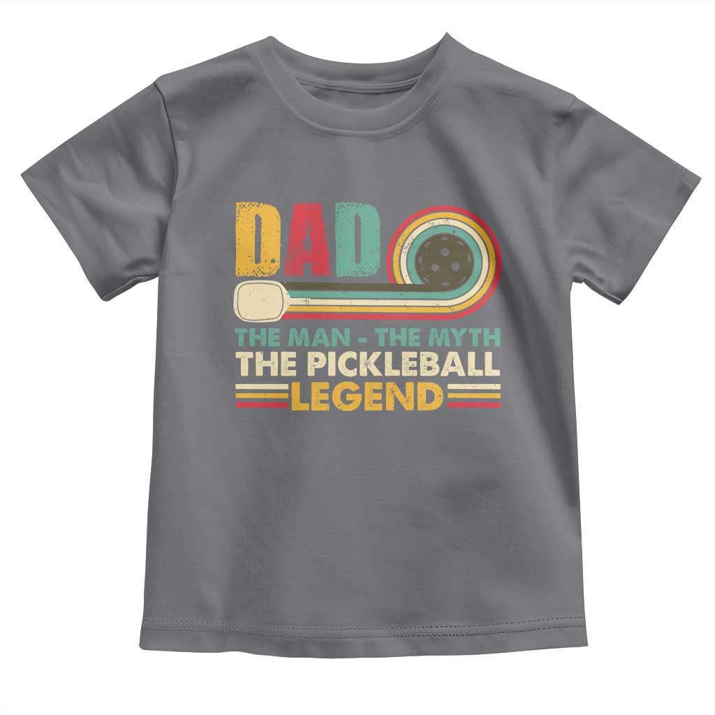 Pickleball Dad Toddler T Shirt The Man The Myth The Legend Retro TS09 Charcoal Print Your Wear