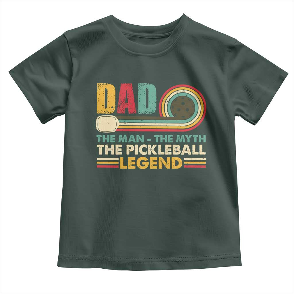 Pickleball Dad Toddler T Shirt The Man The Myth The Legend Retro TS09 Dark Forest Green Print Your Wear
