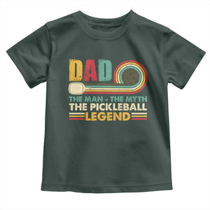 Pickleball Dad Toddler T Shirt The Man The Myth The Legend Retro TS09 Dark Forest Green Print Your Wear