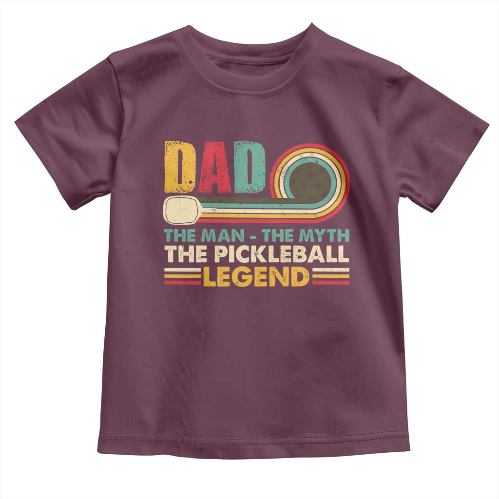 Pickleball Dad Toddler T Shirt The Man The Myth The Legend Retro TS09 Maroon Print Your Wear