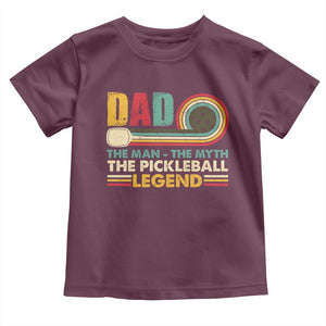 Pickleball Dad Toddler T Shirt The Man The Myth The Legend Retro TS09 Maroon Print Your Wear