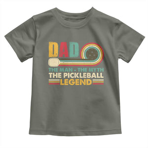 Pickleball Dad Toddler T Shirt The Man The Myth The Legend Retro TS09 Military Green Print Your Wear