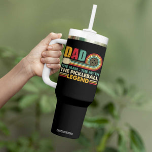 Pickleball Dad Tumbler With Handle The Man The Myth The Legend Retro TS09 Print Your Wear