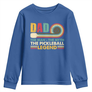 Pickleball Dad Youth Sweatshirt The Man The Myth The Legend Retro TS09 Royal Blue Print Your Wear