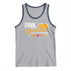 Funny Pickleball Tank Top Dink Responsibly Don't Get Smashed TS09 Athletic Heather Navy Print Your Wear