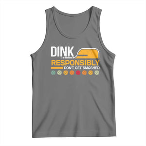 Funny Pickleball Tank Top Dink Responsibly Don't Get Smashed TS09 Black Heather Print Your Wear