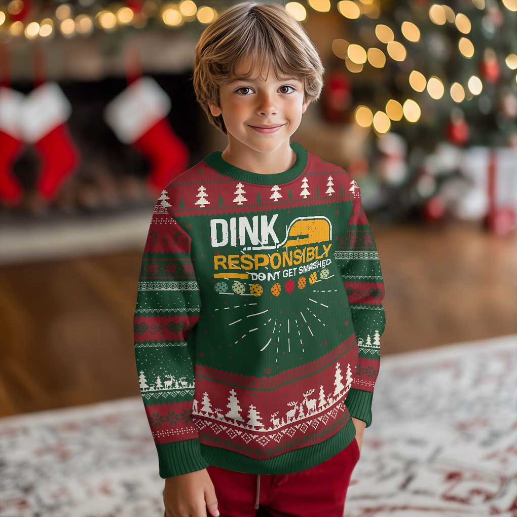 Funny Pickleball Ugly Christmas Sweater Dink Responsibly Don't Get Smashed TS09 Christmas Print Your Wear
