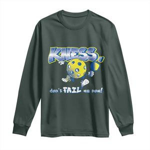 Funny Pickleball Long Sleeve Shirt Knees Don't Fail Me Now TS09 Dark Forest Green Print Your Wear
