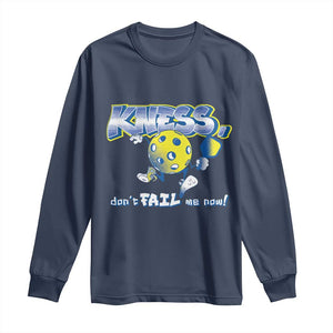 Funny Pickleball Long Sleeve Shirt Knees Don't Fail Me Now TS09 Navy Print Your Wear