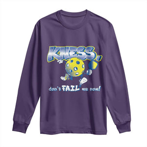 Funny Pickleball Long Sleeve Shirt Knees Don't Fail Me Now TS09 Purple Print Your Wear