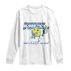 Funny Pickleball Long Sleeve Shirt Knees Don't Fail Me Now TS09 White Print Your Wear