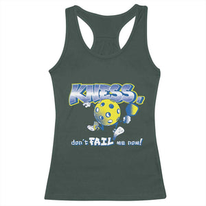 Funny Pickleball Racerback Tank Top Knees Don't Fail Me Now TS09 Dark Forest Green Print Your Wear