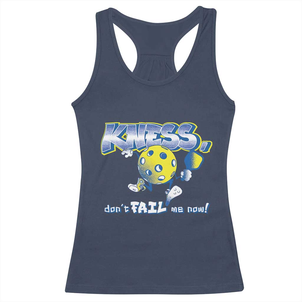 Funny Pickleball Racerback Tank Top Knees Don't Fail Me Now TS09 Navy Print Your Wear