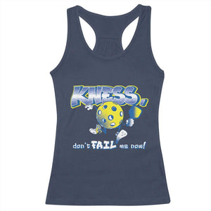 Funny Pickleball Racerback Tank Top Knees Don't Fail Me Now TS09 Navy Print Your Wear