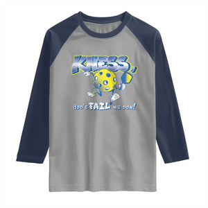 Funny Pickleball Raglan Shirt Knees Don't Fail Me Now TS09 Sport Gray Navy Print Your Wear
