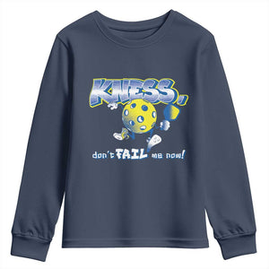 Funny Pickleball Youth Sweatshirt Knees Don't Fail Me Now TS09 Navy Print Your Wear