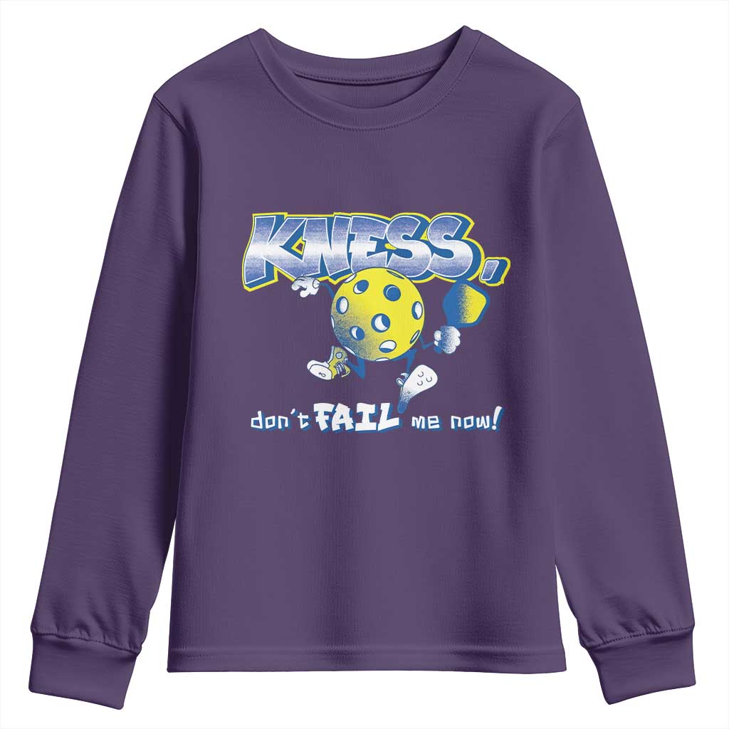 Funny Pickleball Youth Sweatshirt Knees Don't Fail Me Now TS09 Purple Print Your Wear