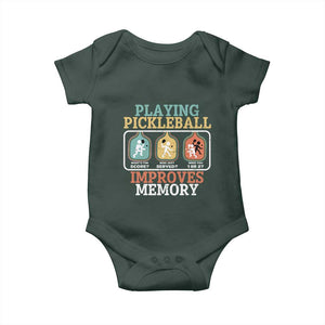 Funny Playing Pickleball Improves Memory Retro Baby Onesie TS09 Print Your Wear
