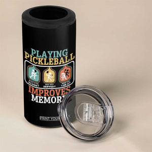 Funny Playing Pickleball Improves Memory Retro 4 in 1 Can Cooler Tumbler TS09 Print Your Wear