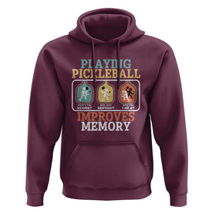 Funny Playing Pickleball Improves Memory Retro Hoodie TS09 Maroon Print Your Wear