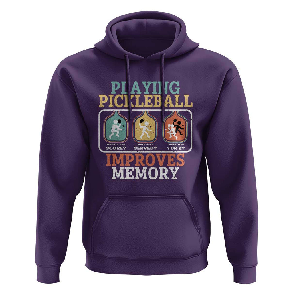 Funny Playing Pickleball Improves Memory Retro Hoodie TS09 Purple Print Your Wear