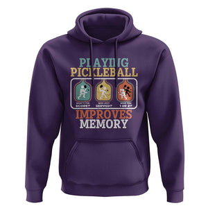 Funny Playing Pickleball Improves Memory Retro Hoodie TS09 Purple Print Your Wear