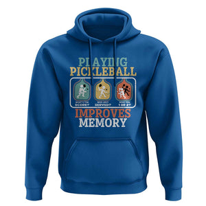 Funny Playing Pickleball Improves Memory Retro Hoodie TS09 Royal Blue Print Your Wear