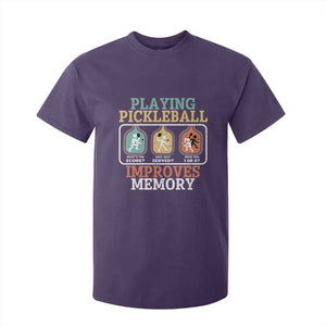 Funny Playing Pickleball Improves Memory Retro T Shirt For Kid TS09 Purple Print Your Wear