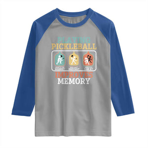 Funny Playing Pickleball Improves Memory Retro Raglan Shirt TS09 Sport Gray Royal Print Your Wear