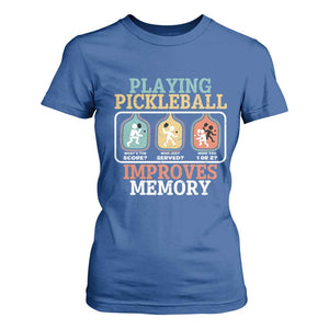 Funny Playing Pickleball Improves Memory Retro T Shirt For Women TS09 Royal Blue Print Your Wear