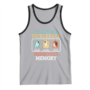 Funny Playing Pickleball Improves Memory Retro Tank Top TS09 Athletic Heather Black Print Your Wear