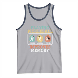 Funny Playing Pickleball Improves Memory Retro Tank Top TS09 Athletic Heather Navy Print Your Wear