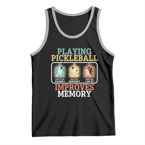 Funny Playing Pickleball Improves Memory Retro Tank Top TS09 Black Athletic Heather Print Your Wear