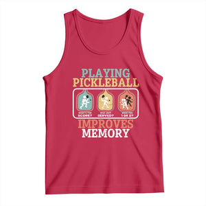 Funny Playing Pickleball Improves Memory Retro Tank Top TS09 Red Print Your Wear