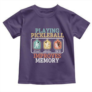 Funny Playing Pickleball Improves Memory Retro Toddler T Shirt TS09 Purple Print Your Wear