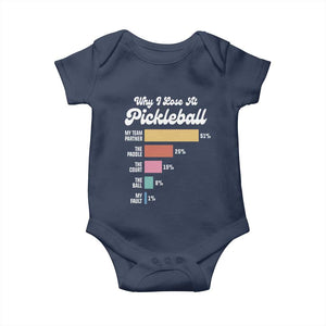 Funny Why I Lose At Pickleball Baby Onesie TS09 Navy Print Your Wear