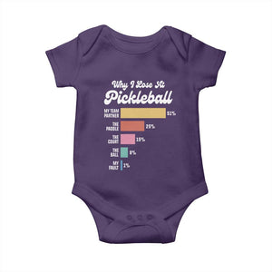 Funny Why I Lose At Pickleball Baby Onesie TS09 Purple Print Your Wear